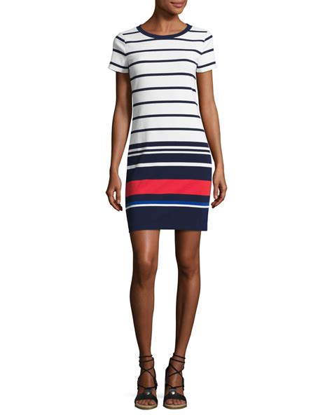 michael kors striped t shirt dress|Michael Kors strapless dress.